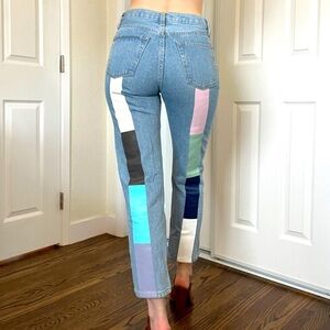 Still Here high waist straight leg stripped back denim